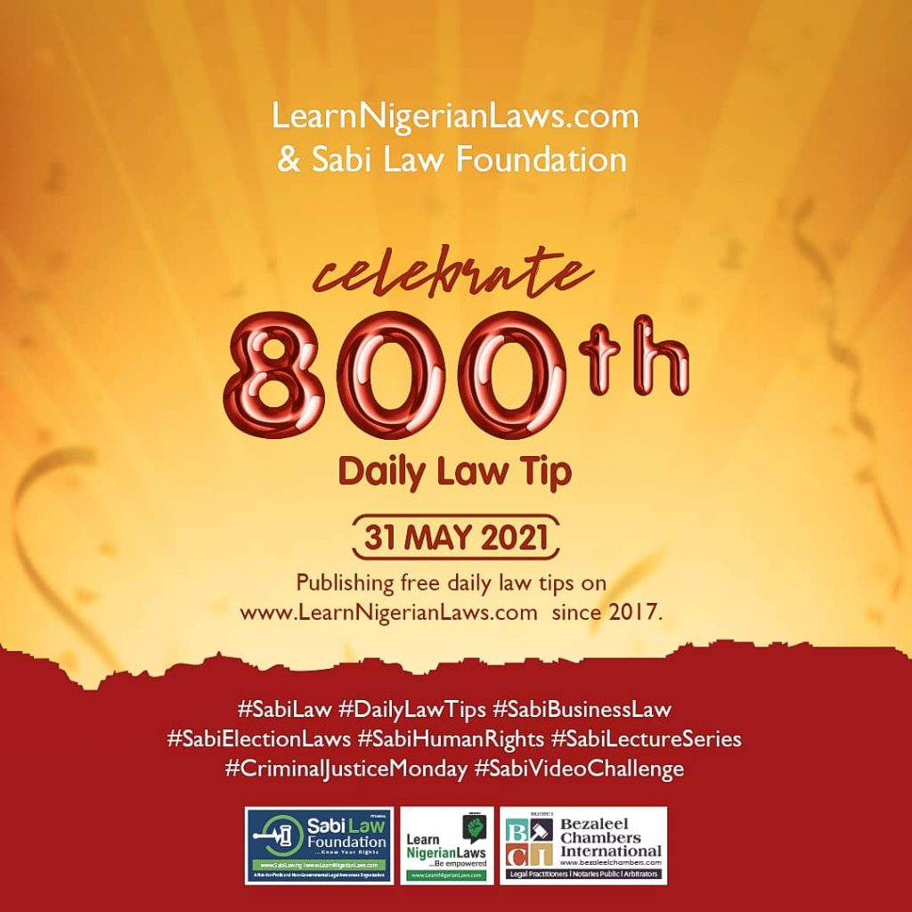 Sabi Law Foundation Celebrates 800th Daily Law Tip!